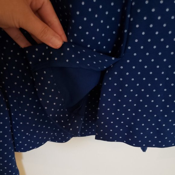 🔥Host Pick🔥NWT Merona Navy One Button Blazer Polka Dots Shoulder Pads XXL - Picture 8 of 14